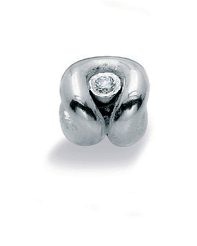 Sterling silver charm with cubic zirconia