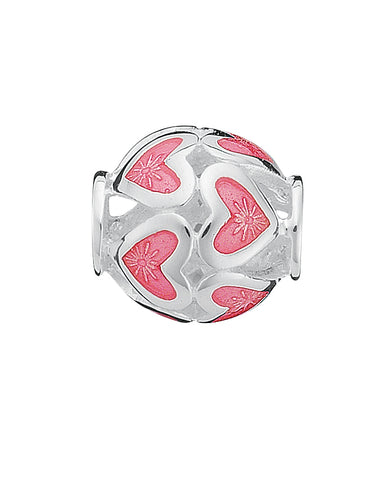 Sterling silver with coral enamel