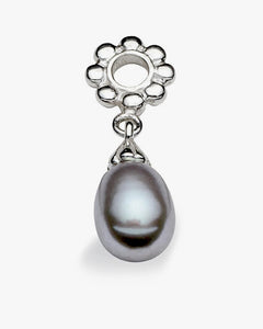 Sterling silver necklace and bracelet charm with freshwater pearl.