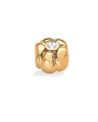FLOWER necklace and bracelet charm in 9 carat gold, set with cubic zirconia.