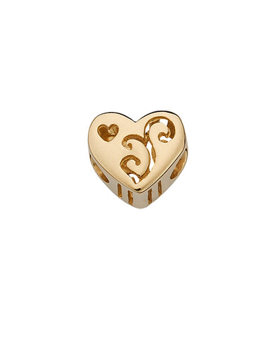Charm 'ORNAMENTAL HEART' : 9 carat gold