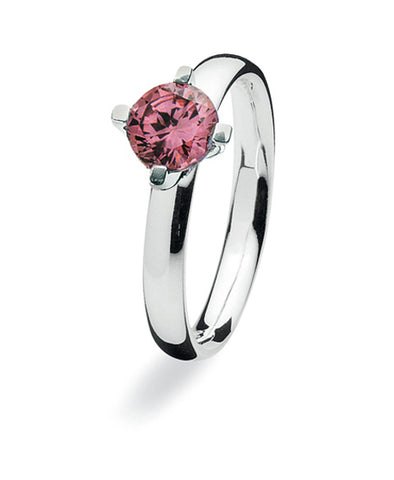 Sterling silver ring with rhodolite setting