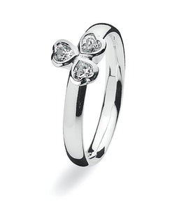Sterling silver ring with cubic zirconia setting