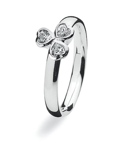 Sterling silver ring with cubic zirconia setting