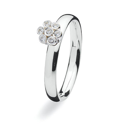 Sterling silver ring with cubic zirconia setting