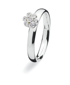 Sterling silver ring with cubic zirconia setting