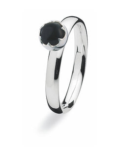 Sterling silver ring with onyx setting