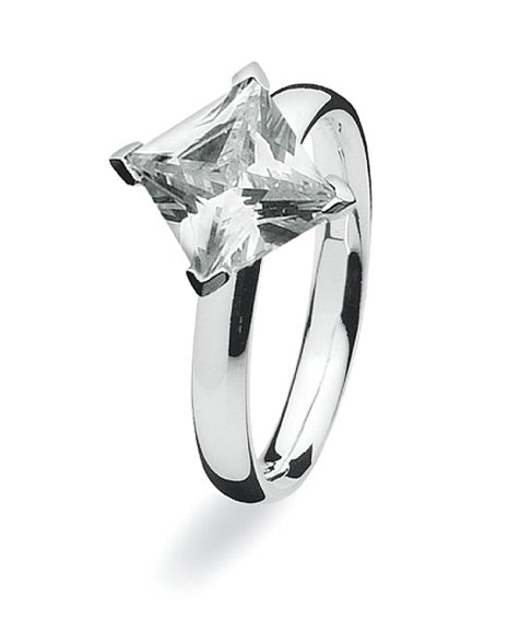 Sterling silver Max Spinning ring with cubic zirconia