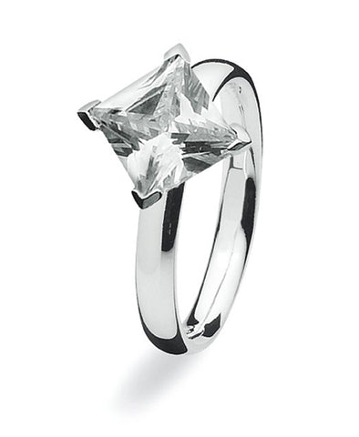 Sterling silver Max Spinning ring with cubic zirconia