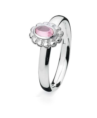 Sterling silver Max ring with pink cubic zirconia