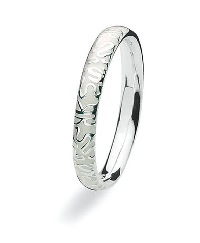 sterling silver Max ring with ivory enamel.