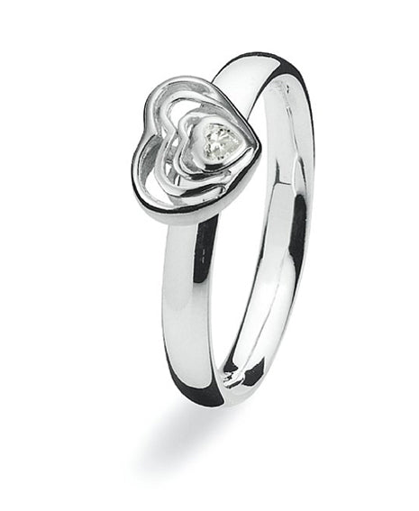 Sterling silver ring with cubic zirconia.