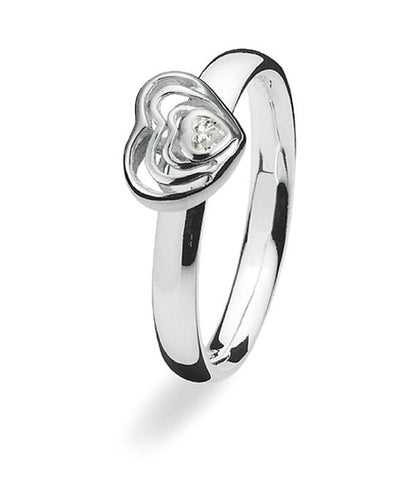 Sterling silver ring with cubic zirconia.