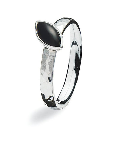 Sterling silver Max ring with black agate