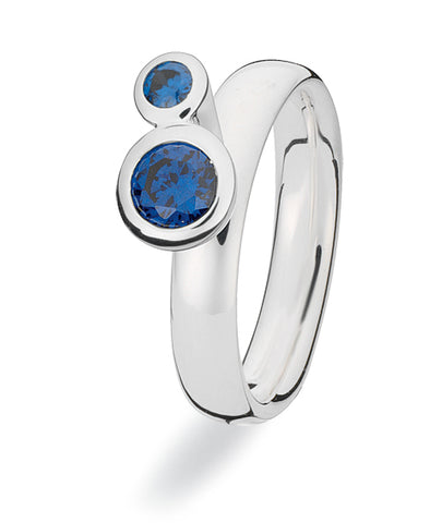 Sterling silver Extreme ring from Spinning Jewelry, with cubic zirconias. 