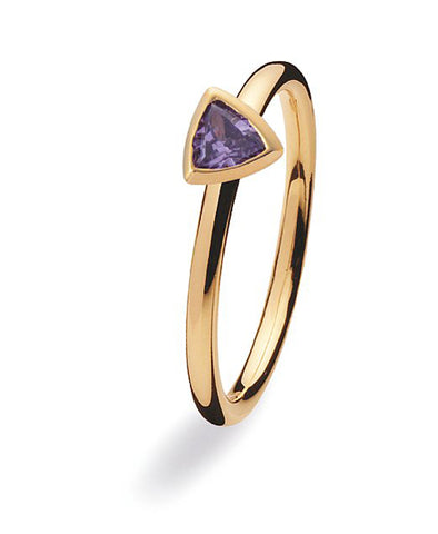 9 carat gold ring with amethyst cubic zirconia