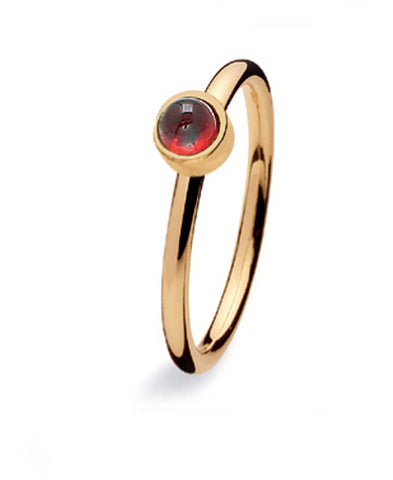 9 carat gold ring with garnet setting