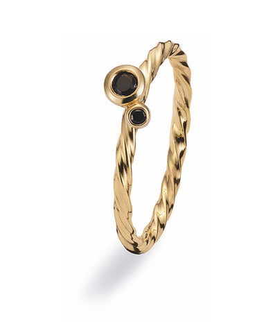 9 carat gold Spinning ring with black cubic zirconia