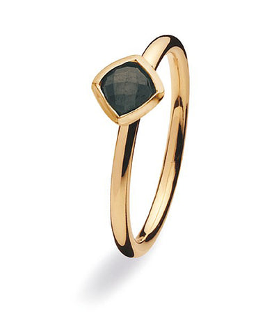 9 carat gold Spinning ring with black cubic zirconia.