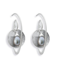 Earring combination 'BELLA' from Spinning Jewelry features sterling silver and grey freshwater pearls.