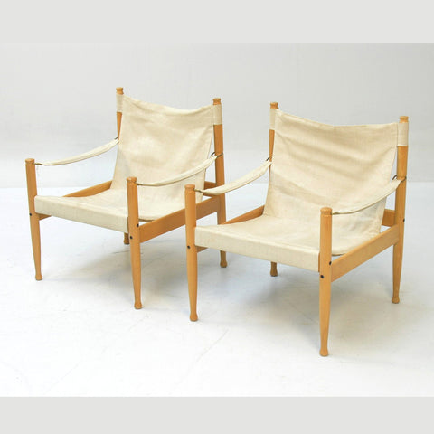 Vintage Eilersen safari chair pair