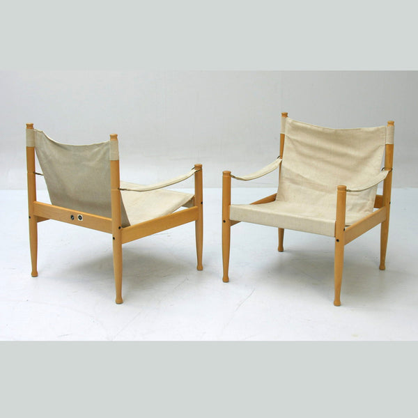 Vintage Eilersen safari chair pair