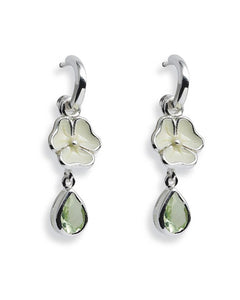Earring combination 'HARMONY' from Spinning Jewelry, featuring sterling silver with enamel and peridot glass.