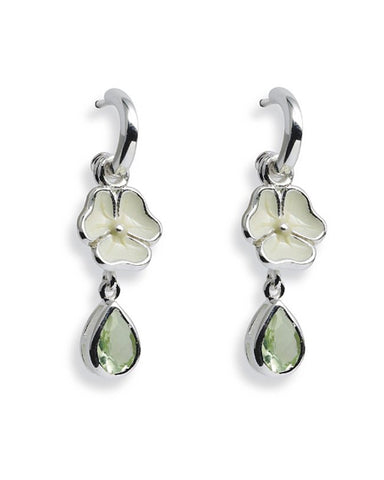 Earring combination 'HARMONY' from Spinning Jewelry, featuring sterling silver with enamel and peridot glass.