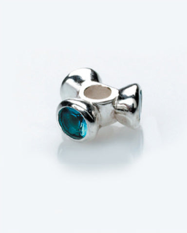 Necklace and bracelet charm in sterling silver with cubic zirconias