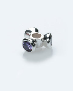 Necklace and bracelet charm in sterling silver with cubic zirconias
