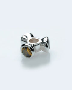 Necklace and bracelet charm in sterling silver with cubic zirconias